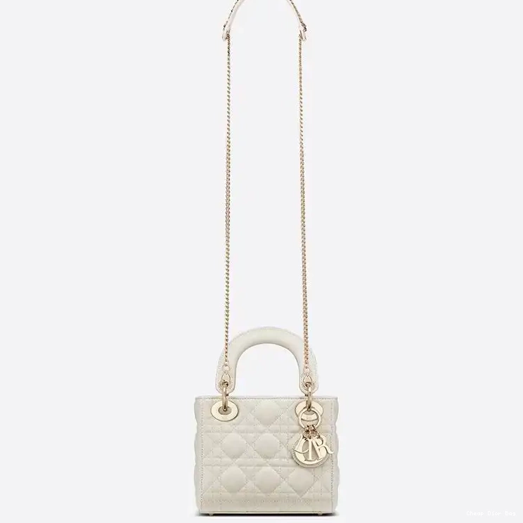 Dior Outlet Mini White Cannage Bag Lady Lambskin Dior 0507